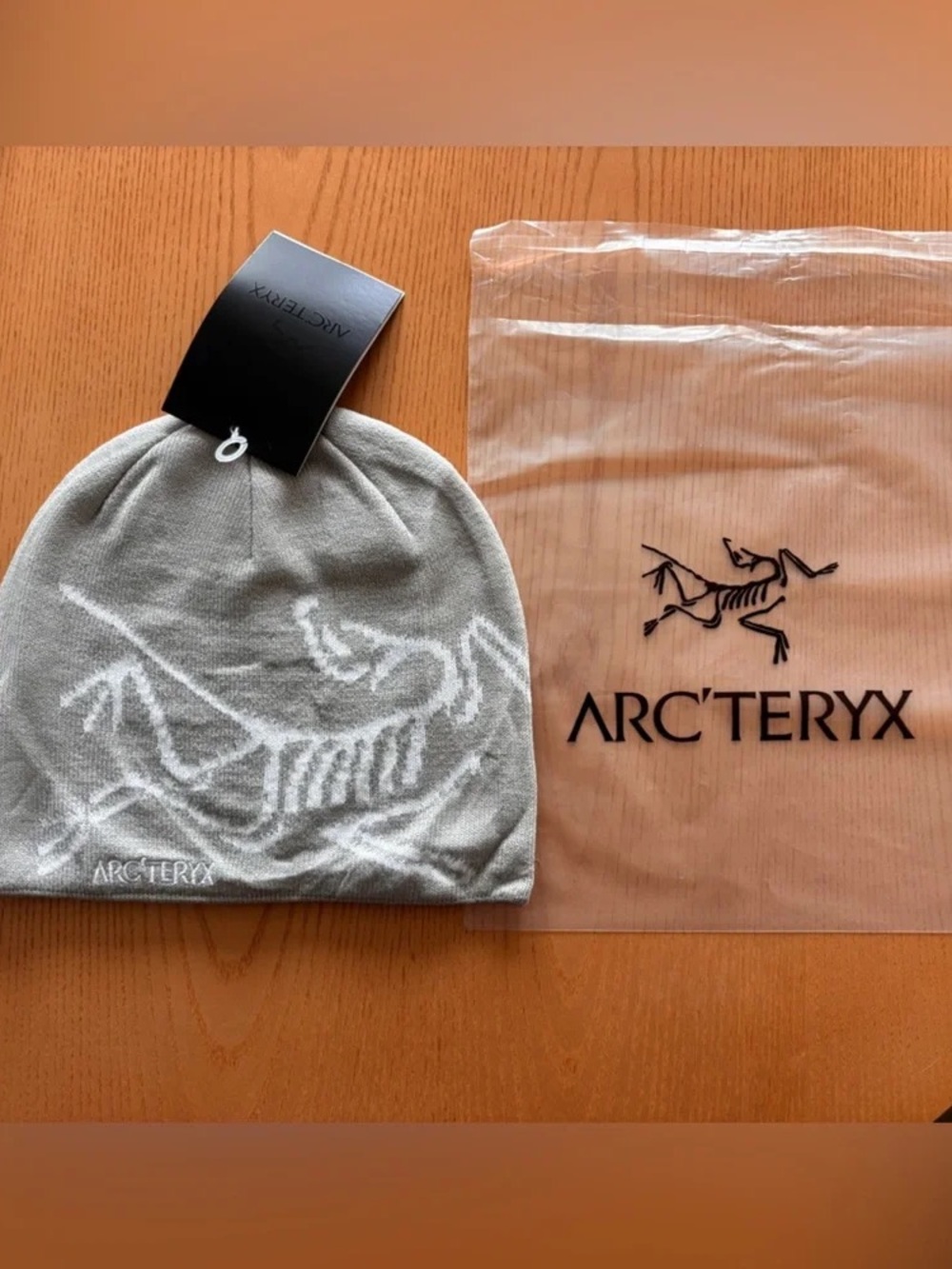 Arc'teryx Grey and White Logo Beanie